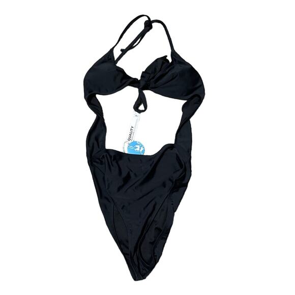 NWT Cupshe Swimsuit M Black - Picture 2 of 3